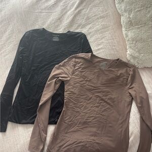 Frank and oak Black and Brown Long Sleeve Tops
